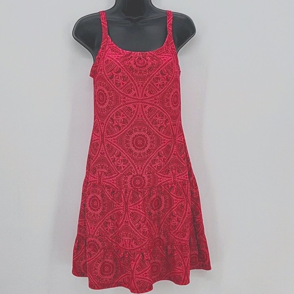 Prana Athleisure Exercise Dress Fuschia/Brown Size Small
